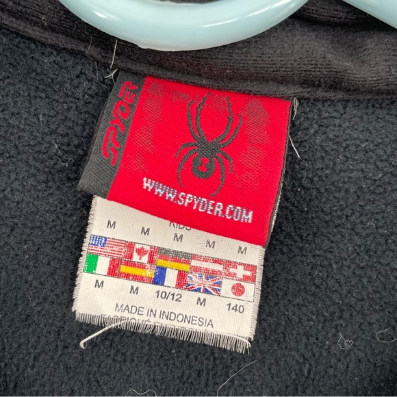 Spyder Black/Gray Fleece Zipped Jacket Kids M - Picture 5 of 5